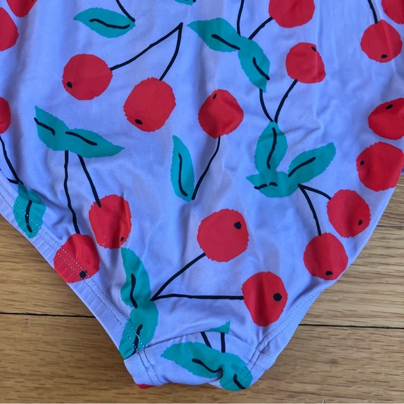 Hanna Andersson Purple Red Cherry Fruit Summer One Piece Bathing Suit 6-7 120 - Picture 6 of 6